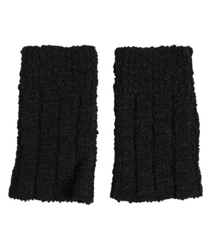 Dolce & Gabbana Black Virgin Wool Knitted Fingerless Men Gloves