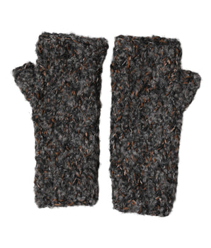 Dolce & Gabbana Gray Virgin Wool Knitted Fingerless Men Gloves