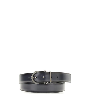 Ferragamo Black Calf Leather Bos Taurus Regular Belt