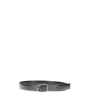 Ferragamo Black Calf Leather Bos Taurus Regular Belt