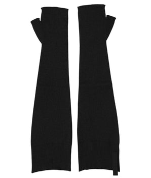 Dolce & Gabbana Black Virgin Wool Knitted Fingerless Men Gloves