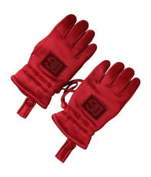 Dolce & Gabbana Red Viscose Motorcycle Biker Mitten Gloves