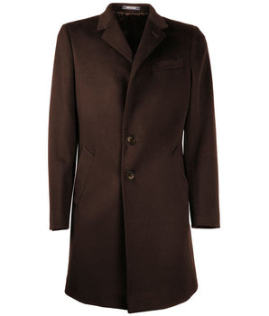 Made in Italy Dark Brown Wool Men's Coat