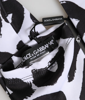 Dolce & Gabbana Black White DG Logo Elbow Length Mitten Gloves