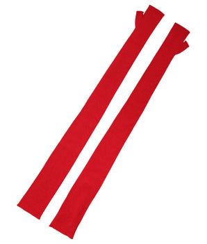 Dolce & Gabbana Red Wool Fingerless Elbow Length Mitten Gloves