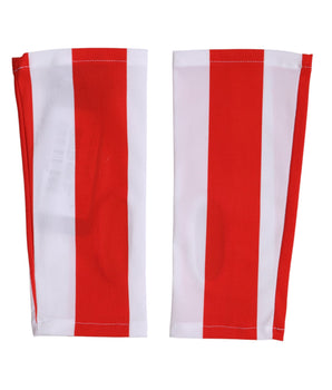 Dolce & Gabbana Red White Nylon Fingerless Wrist Length Gloves