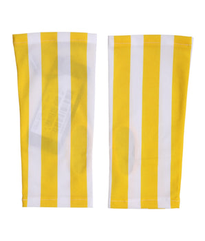 Dolce & Gabbana Yellow White Nylon Fingerless Wrist Length Gloves