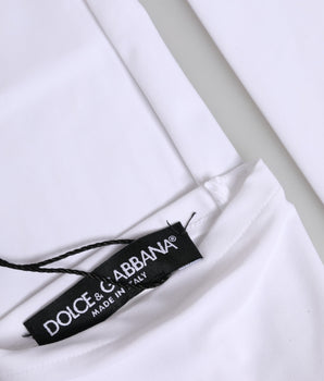 Dolce & Gabbana White Nylon Fingerless Elbow Length Mitten Gloves