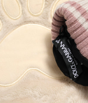 Dolce & Gabbana Brown Acrylic Knitted Fur Wrist Mitten Gloves