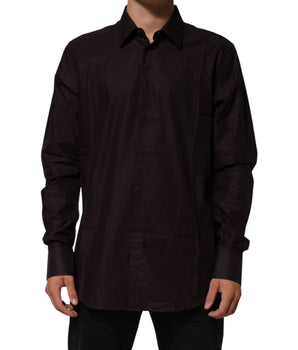 Dolce & Gabbana Brown Cotton LongSleeve MARTINI Dress  Shirt