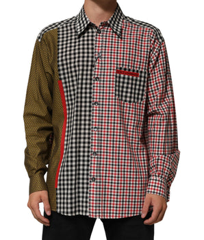 Dolce & Gabbana Multicolor Cotton Collared Checkered Shirt