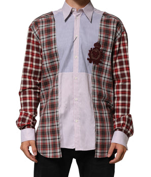 Dolce & Gabbana Multicolor Cotton Collared Checkered Shirt