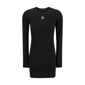 Marine Serre black cotton casual dress