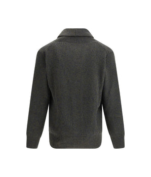 Brooksfield Green Fleece Wool Cardigan