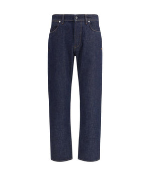 Stone Island Blue Cotton Cropped Jeans