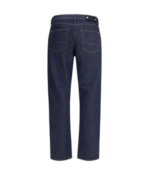 Stone Island Blue Cotton Cropped Jeans