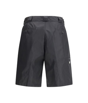 Prada Black Recycled Polyamide Bermuda Shorts