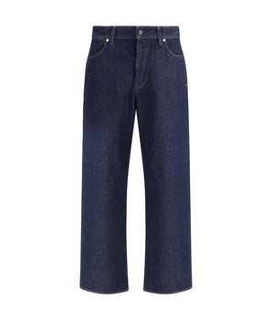 Stone Island Blue Cotton Straight-Leg Jeans