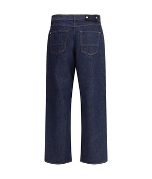 Stone Island Blue Cotton Straight-Leg Jeans