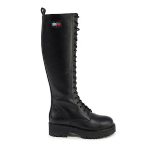 Tommy Hilfiger black leather boots