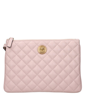 Versace Pink Leather Clutch Bag