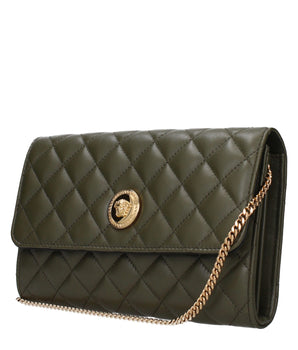 Versace Green Leather Clutch Bag