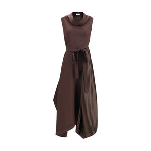 Asymmetric Ferragamo dress made from stretch viscose cady