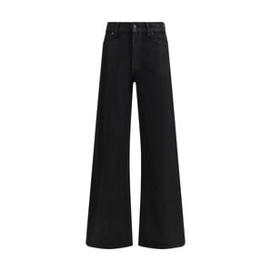 7FOR Black Cotton Flared Jeans