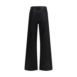 7FOR Black Cotton Flared Jeans