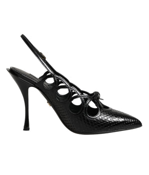 Dolce & Gabbana Leather High Heels Slingback Shoes