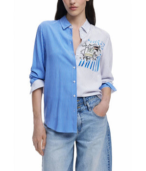 Desigual Light Blue Viscose Blouse