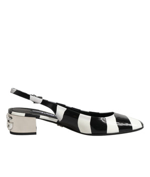 Dolce &amp; Gabbana Black White Stripe High Heels
