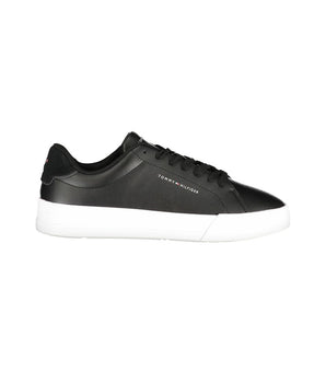 Tommy Hilfiger Black Leather Men Sneaker