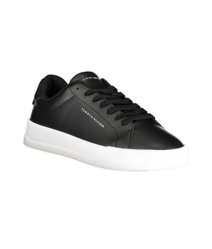 Tommy Hilfiger Black Leather Men Sneaker
