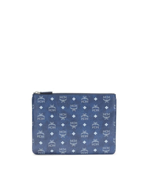 MCM Blue Polyethylene Clutch Bag