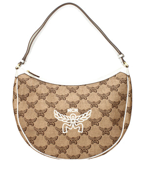 MCM Beige Raffia Shoulder Bag