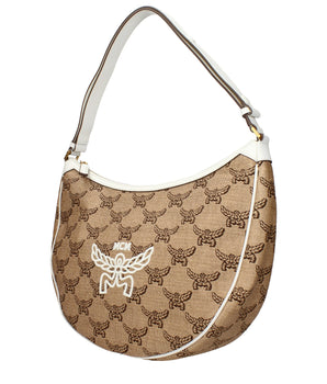 MCM Beige Raffia Shoulder Bag