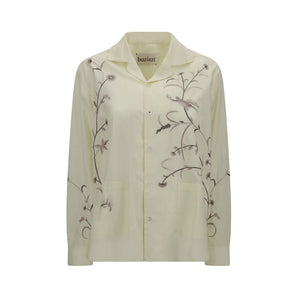 Baziszt Yellow Cotton Pattern Shirt