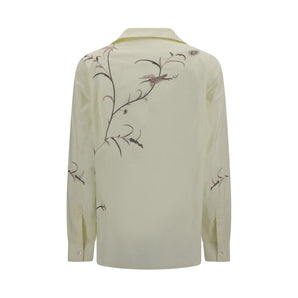 Baziszt Yellow Cotton Pattern Shirt