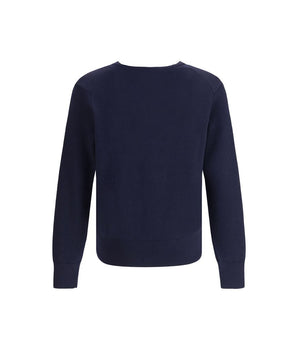 Ami Paris Blue Merino Wool Cardigan