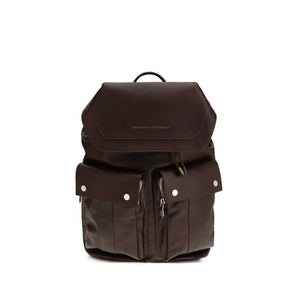 Brunello Cucinelli Brown Calf Leather Bos Taurus Backpack