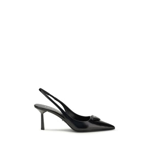 Prada Black Leather High Heel Pumps