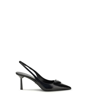 Prada Black Calf Leather Bos Taurus High Heel Pumps
