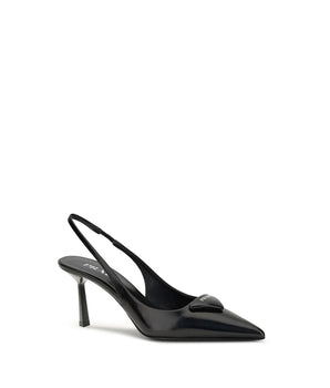 Prada Black Calf Leather Bos Taurus High Heel Pumps