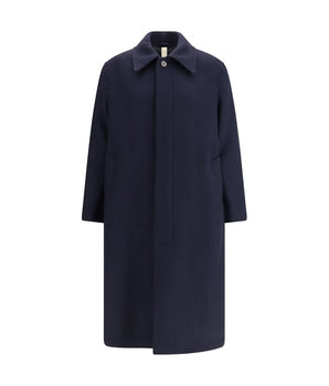 Sunflower Blue Fleece Wool Coat