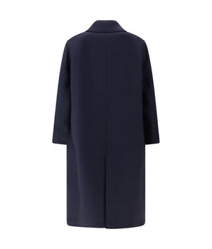 Sunflower Blue Fleece Wool Coat