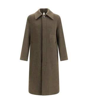 Sunflower Green Fleece Wool Coat