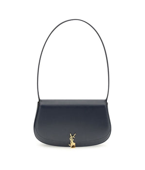 Saint Laurent Blue Calf Leather Bos Taurus Shoulder Bag