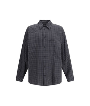 Balenciaga Black Wool Pattern Shirt