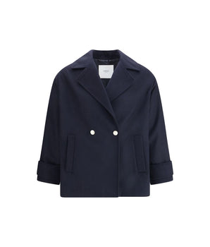 Cruna Blue Fleece Wool Coat